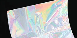 Holographic silver PET material for premium cannabis Mylar bags