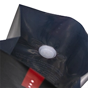 One-way valve feature for flexible packaging bags