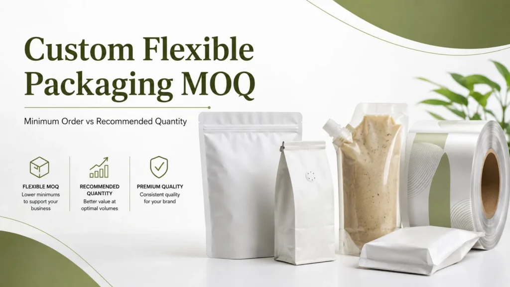 Runlong Pack custom flexible packaging MOQ guide with pouches, spout pouch and printed rollstock film