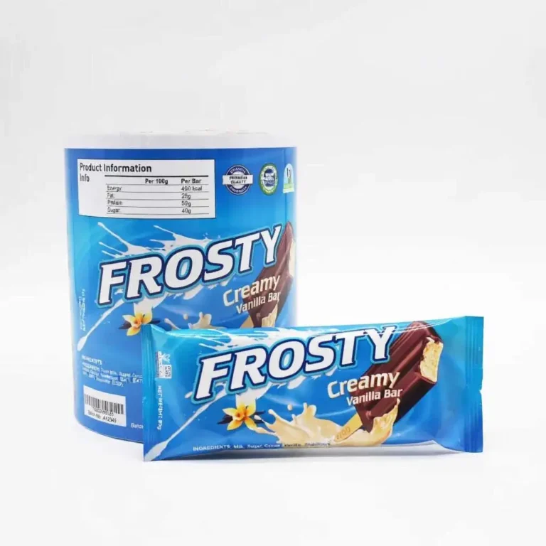 Custom printed frozen food rollstock film for automatic packaging machines