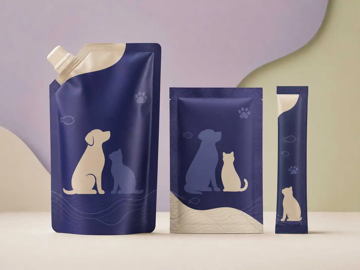 Spout pouch, sealed pouch and stick pack for wet pet food and pet puree