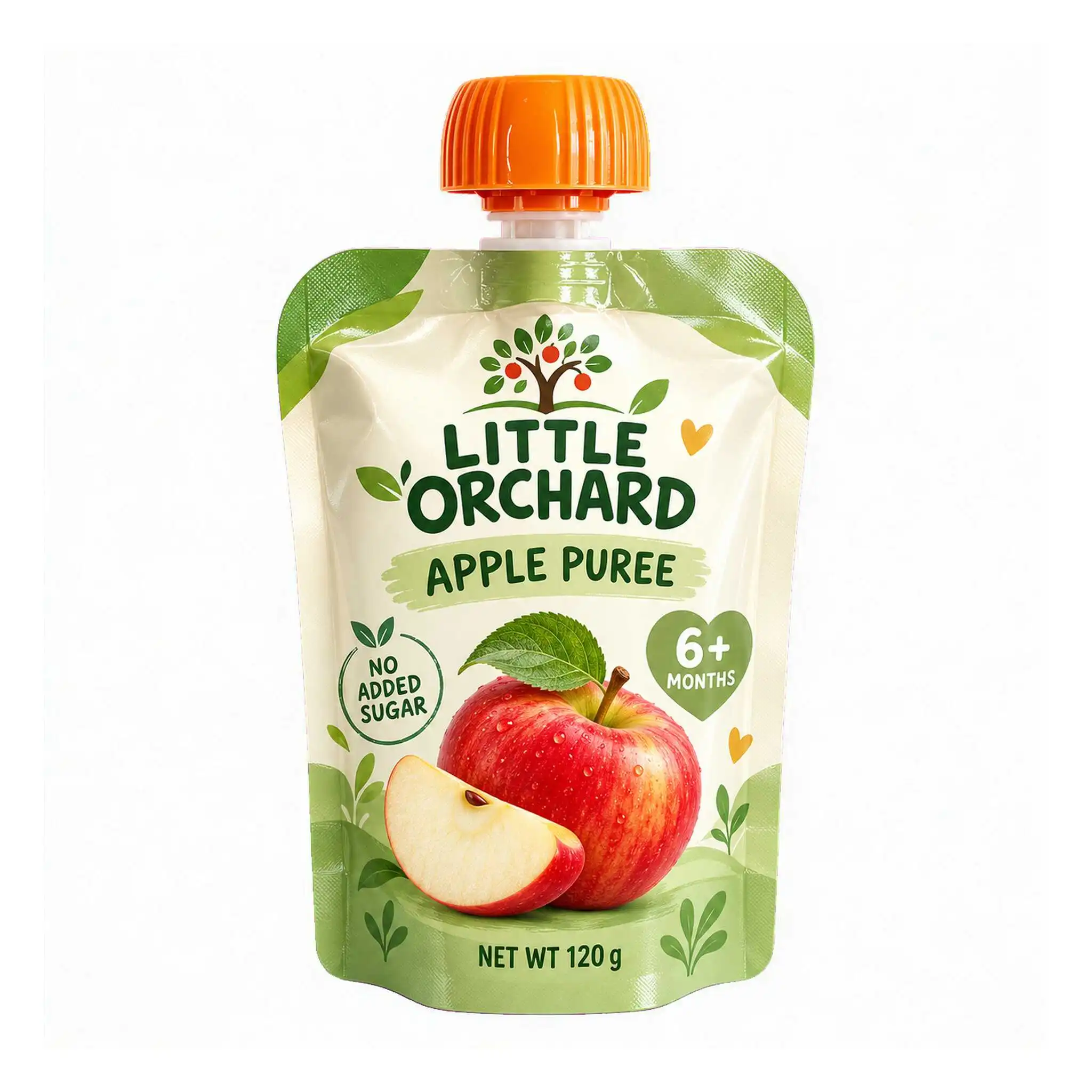 Custom baby food apple puree spout pouch 120g