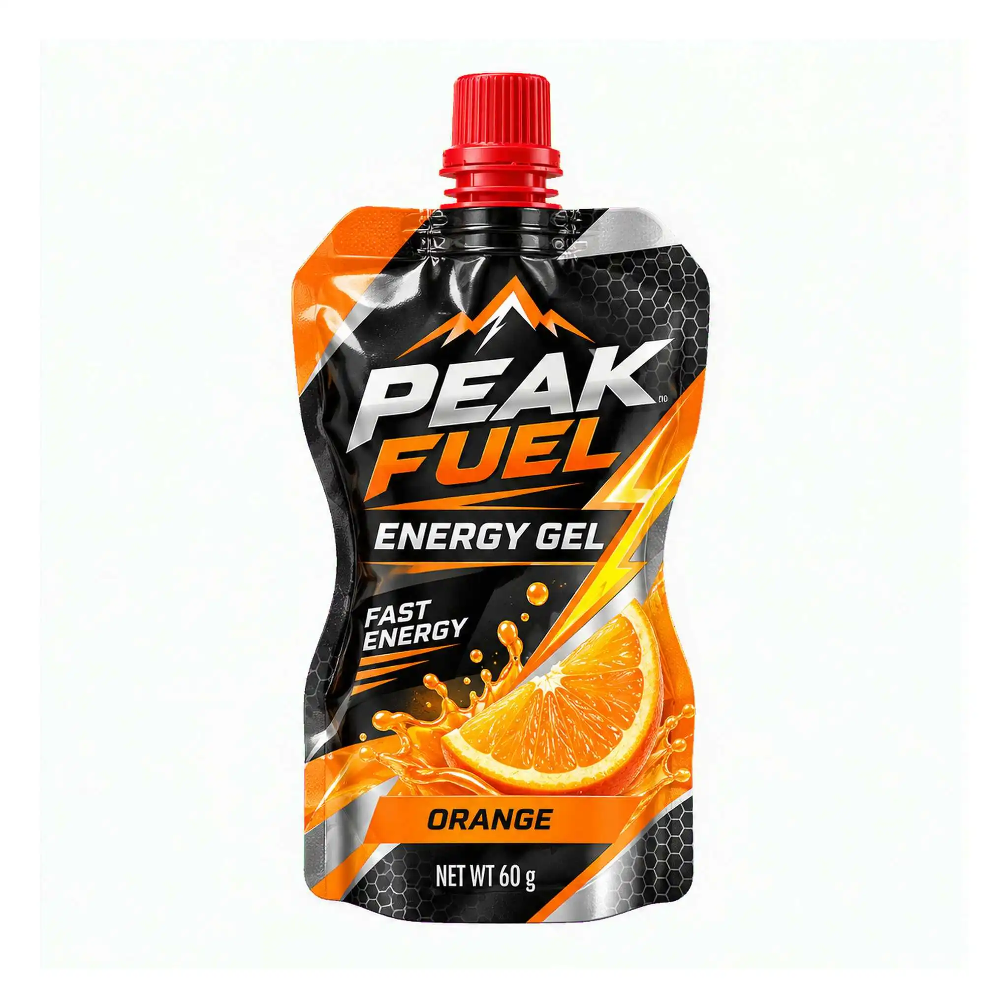 Custom 60g energy gel spout pouch