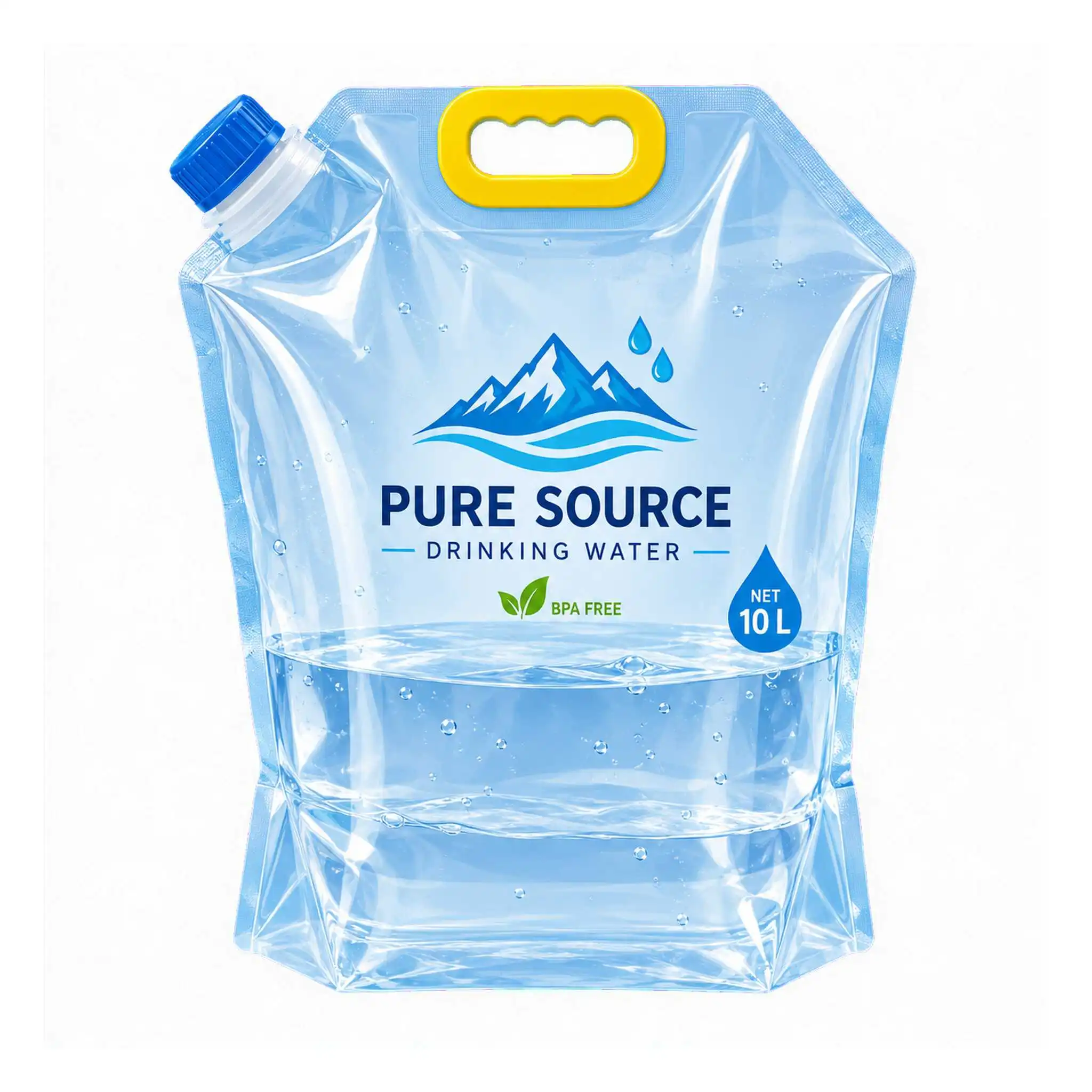 Custom 10L drinking water handle spout bag