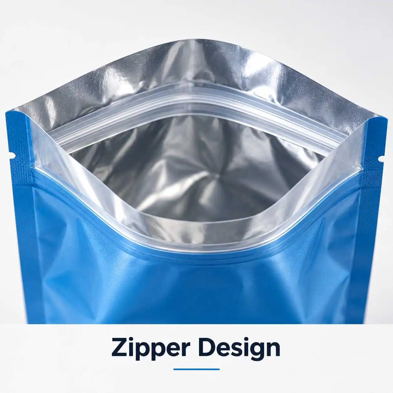 Custom stand up pouch with resealable zipper and aluminum foil inner barrier