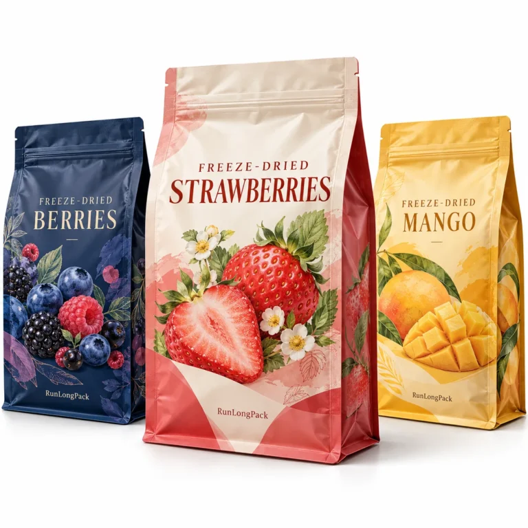 Custom Flat Bottom Freeze-Dried Fruit Bags
